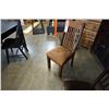 Image 2 : NEW PINE KONA VERTICAL SLAT BACK, TAN MICROFIBER UPHOLSTERED SEAT, CORNER BLOCKED AND ROAST STAIN - 