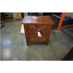 NEW SOLID PINE BRACKENDALE 3 DRAWER NIGHTSTAND, FITTED DRAWER BOXES, DOVETAILED, CHOCOLATE CHERRY ST