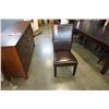 Image 2 : NEW DARK FUDGE LEATHER HIGH BACK DINING CHAIR - WHOLESALE PRICE $175, CURRENT RETAIL $269