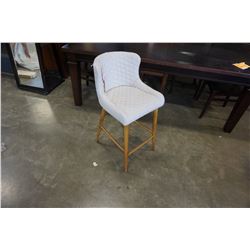 NEW 24" CREAM TUFTED UPHOLSTERED COUNT STOOL - WHOLESALE PRICE $215, CURRENT RETAIL $289