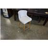 Image 1 : NEW 24" CREAM TUFTED UPHOLSTERED COUNT STOOL - WHOLESALE PRICE $215, CURRENT RETAIL $289