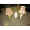 Image 1 : CRACKLE GLASE VASE AND 2 LAMPS