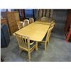 Image 1 : OAK TABLE W/ 2 LEAFS AND 8 DINIING CHAIRS