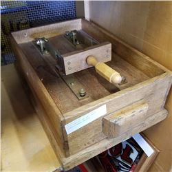 WALL HANGER OAK AND BRASS EXECUTIONERS SWITCH