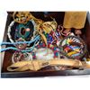 Image 2 : WOOD BOX OF NATIVE DOLL AND NATIVE ITEMS