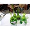 Image 1 : LOT OF GREEN GLASS VASES