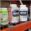 Image 2 : 3 CANNISTERS OF WHEY PROTEIN, OPEN