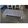 Image 3 : MODERN GREY FABRIC AND CHROME BENCH