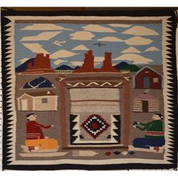 NAVAJO INDIAN PICTORIAL TEXTILE
