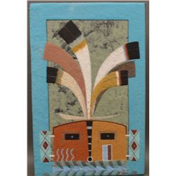 NAVAJO INDIAN SAND PAINTING (JOE BEN JR)