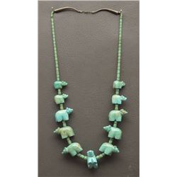 ZUNI INDIAN BEAR FETISH NECKLACE