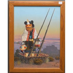 NAVAJO INDIAN PAINTING (BLACK)