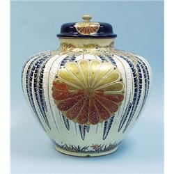 A large antique Japanese Satsuma vase. The balust