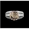 Image 2 : 3.54 ctw Morganite and Diamond Ring - 18KT White Gold