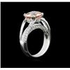 Image 3 : 3.54 ctw Morganite and Diamond Ring - 18KT White Gold