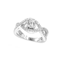 0.94 ctw Diamond Wedding Ring - 14KT White Gold