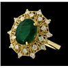 Image 1 : 3.68 ctw Emerald and Diamond Ring - 14KT Yellow Gold