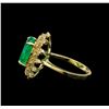 Image 3 : 3.65 ctw Emerald and Diamond Ring - 14KT Yellow Gold