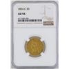 Image 1 : 1854-C $5 Liberty Head Half Eagle Gold Coin NGC MS55