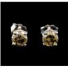 14KT White Gold 1.22 ctw Fancy Brown Diamond Stud Earrings