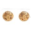 Image 1 : Chanel Gold CC Round Disk Vintage Clip On Earrings