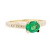 Image 1 : 1.70 ctw Emerald and Diamond Ring - 14KT Yellow Gold