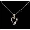 Image 1 : 0.08 ctw Diamond Pendant With Chain - 14KT White Gold