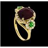 Image 4 : 5.47 ctw Ruby, Tsavorite, and Diamond Ring - 14KT Yellow Gold