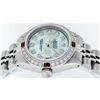 Image 4 : Rolex Ladies Stainless Steel Blue MOP Diamond & Ruby Datejust Wristwatch