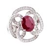 Image 1 : 5.78 ctw Ruby And Diamond Ring - 14KT White Gold