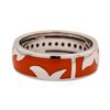 Image 1 : Leo Wittwer 18KT White Gold Ring with Orange Enamel