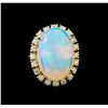 Image 2 : 16.90 ctw Opal and Diamond Ring - 14KT Yellow Gold