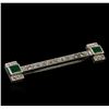 Image 1 : 0.56 ctw Emerald and Diamond Pin - 10KT White Gold