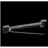 Image 2 : 0.56 ctw Emerald and Diamond Pin - 10KT White Gold