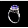 Image 4 : 14KT White Gold 3.10 ctw Tanzanite and Diamond Ring