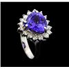 Image 4 : 5.25 ctw Tanzanite And Diamond Ring - 14KT White Gold
