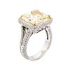 Image 4 : 10.02 ctw Fancy Intense Yellow Diamond and White Diamond Ring - Platinum