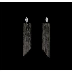 Dangle Crystal Teardrop Earrings - Black Rhodium Plated