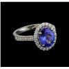 Image 1 : 2.27 ctw Tanzanite and Diamond Ring - 14KT White Gold