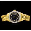 Image 1 : Rolex 18KT Gold President Diamond DateJust Ladies Watch