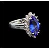 Image 1 : 14KT White Gold 2.76 ctw Tanzanite and Diamond Ring