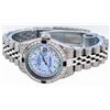 Image 5 : Rolex Ladies Stainless Steel Diamond Lugs Blue MOP String Diamond Datejust Wrist