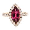 Image 2 : 2.99 ctw Rubellite And Diamond Ring - 14KT Rose Gold