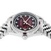 Image 6 : Rolex Mens Stainless Steel Diamond Lugs Red Vignette & Ruby Datejust Wristwatch