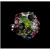 Image 1 : 11.08 ctw Tourmaline Ring - 14KT White Gold