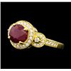 Image 1 : 2.48 ctw Ruby And Diamond Ring - 18KT Yellow Gold