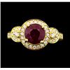 Image 2 : 2.48 ctw Ruby And Diamond Ring - 18KT Yellow Gold