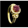 Image 4 : 2.48 ctw Ruby And Diamond Ring - 18KT Yellow Gold