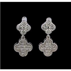 0.78 ctw Diamond Earrings - 14KT White Gold