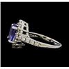 Image 3 : 1.80 ctw Tanzanite and Diamond Ring - 14KT White Gold